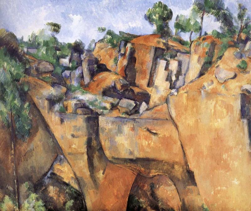 Paul Cezanne landscape rocks oil painting image